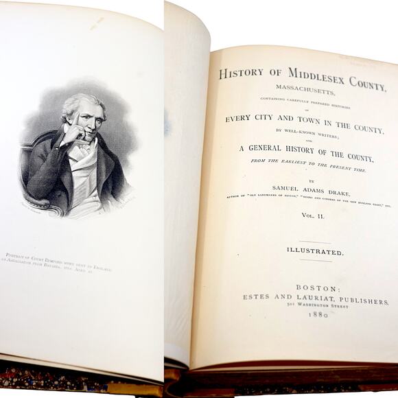 History of MIddlesex County Massachusetts Vols 1 & 2 by S.A. Drake [Set of 2] - Picture 15 of 16